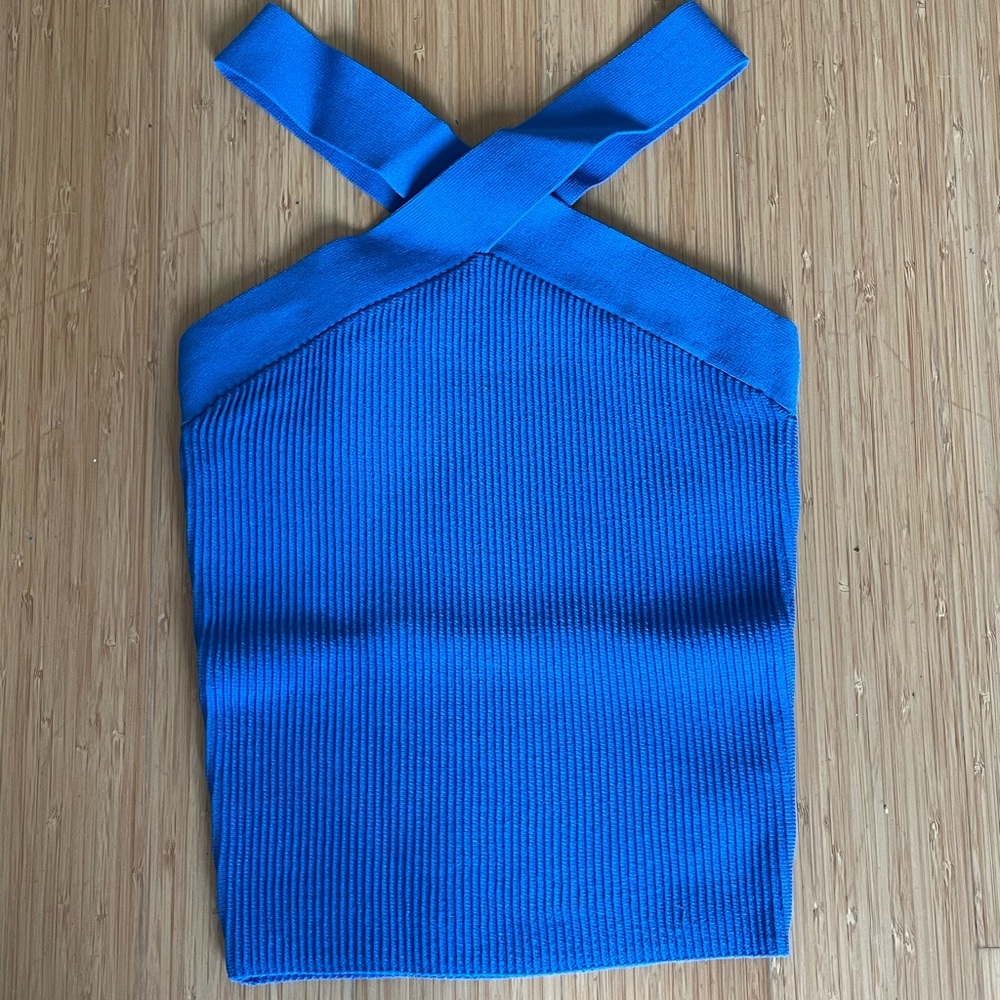 NWT! Aritzia Babaton Sculpt Knit Criss Cross in Bright Sapphire